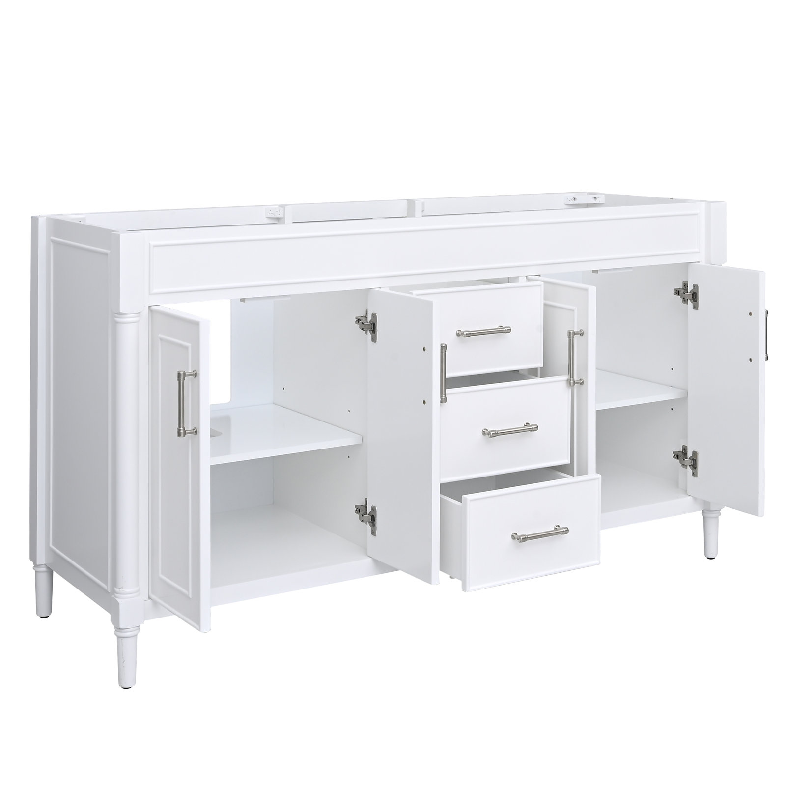 Addison 60" Double Bathroom Vanity Base, White