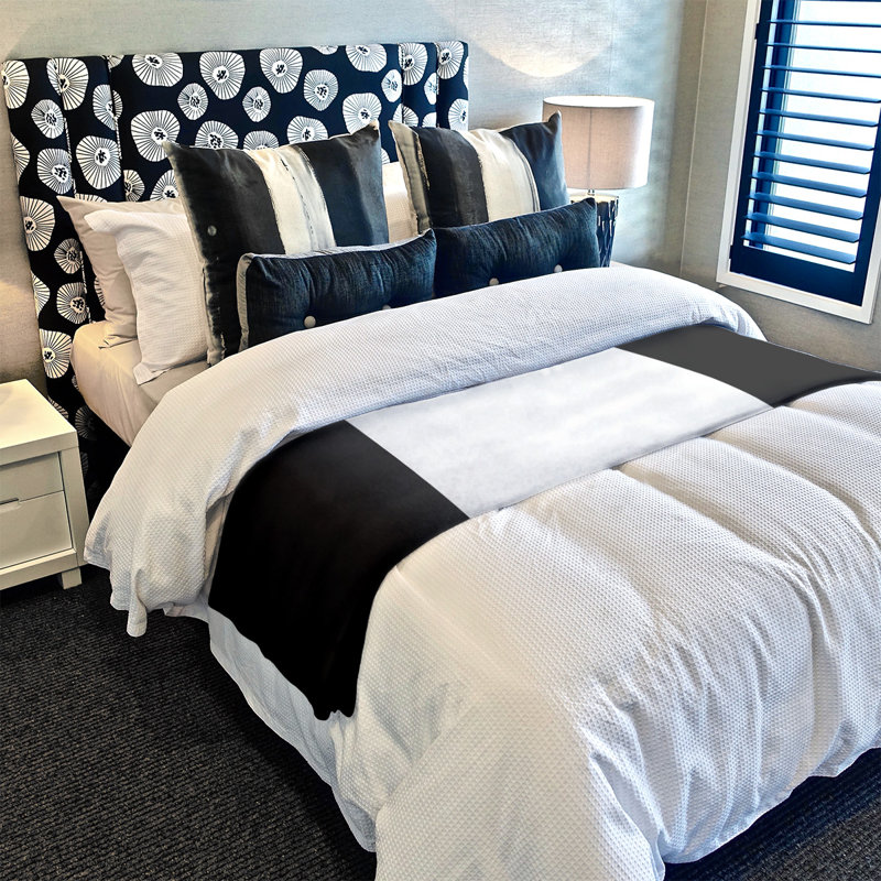 Quilted Throw Blanket, 50" W x 60" L, Black/White