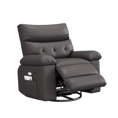 37.4" Wide Oversized Recliner Chair, PU Leather Manual Recliner with 1.5X Sponge Filling