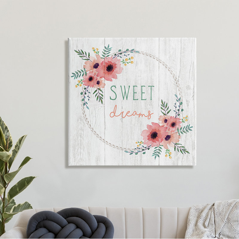 Sweet Dreams - Art textuel, H 30 po x l 30 po x 1,5 po, Toile tendue