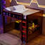 Lit mezzanine avec bureau Gaming, lumières DEL et station de charge intégrée-130001250-130001249