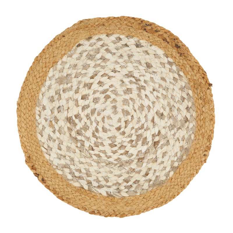 Owens Collection Jute No Pattern Round Placemat