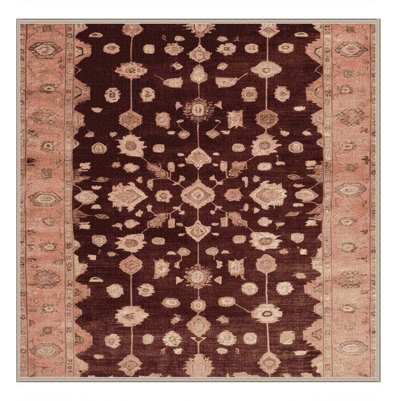 Tapis brun lavable à la machine, Carré 5 pi