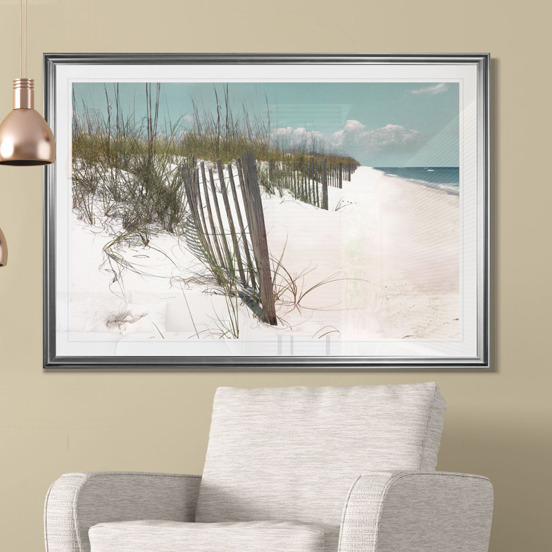 " Cape Beach ", 22" H x 30" W x 1.5" D, Silver Frame