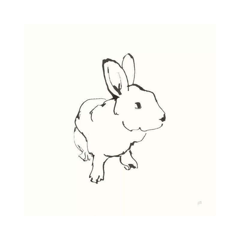 Line Bunny II by Chris Paschke - 1 Piece Painting on Canvas, 30.48cm H x 30.48cm W x 1.91cm D, Wrapped Canvas