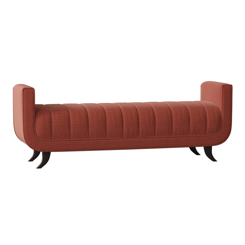 Salon Upholstered Bench, American Walnut, Venice Navy