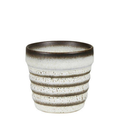 Cachepot with Ribs - 3”, Ceramic