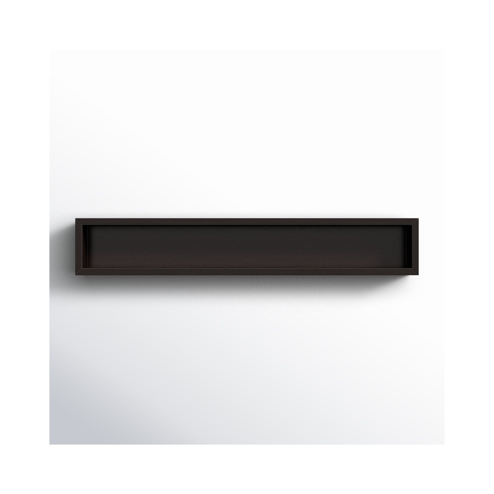 Natural Wood Veneer with Engineered Plywood Wall Bathroom Shelves, Dark Walnut