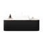 Meuble-lavabo 48 po avec lavabo rectangulaire blanc, finition rayée 3D noire, 2 tiroirs, système de fermeture en douceur, lavabo en céramique à structure de tiroir stable, armoire, rayé mat, glissières porteuses,-132971882-132971885-132971890