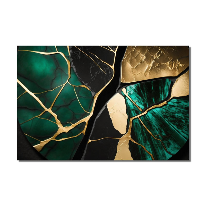Abstract Geode Gold I - Abstract Marble Framed Canvas Print
