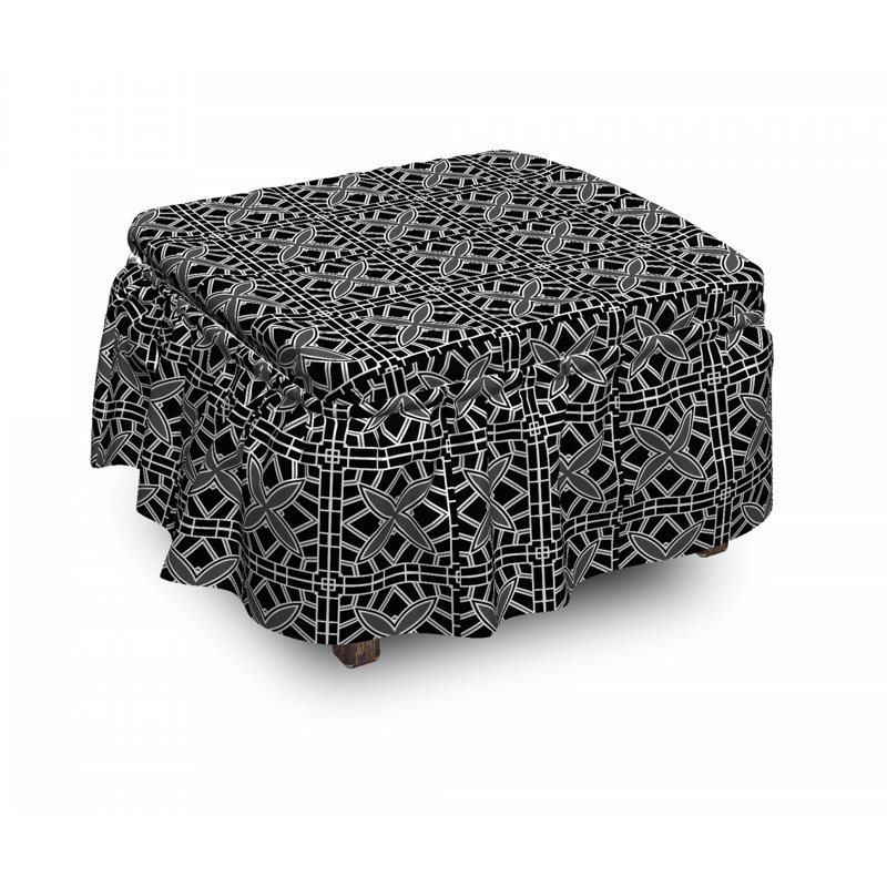 Housse pour repose-pieds motif de plancher rayé