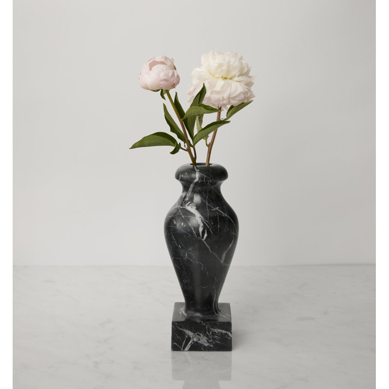 Vara Marble Table Vase, Black