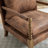 Accent Chair, Spindle Accent Chair with Upholstered Armrests, Farmhouse Accent Chair with Turned Wood-1655403899