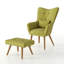 Georgia Upholstered Wingback Chair with Footstool-38292115