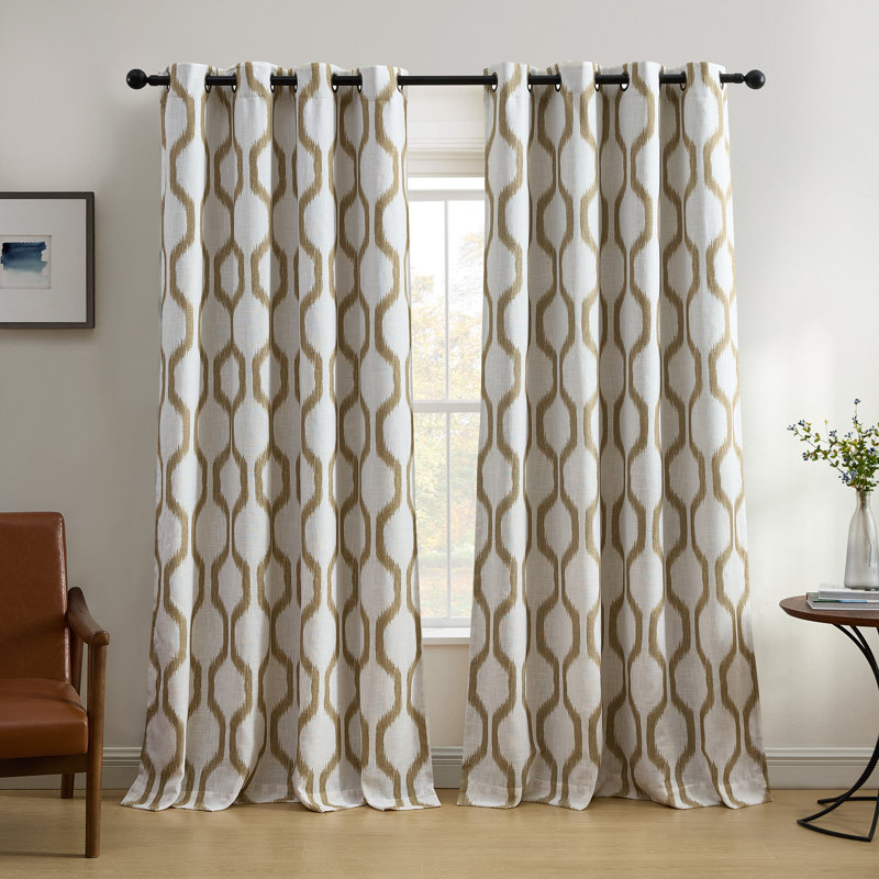 Rideau simple en polyester Clayburgh, Naturel, l 52 po x L 84 po