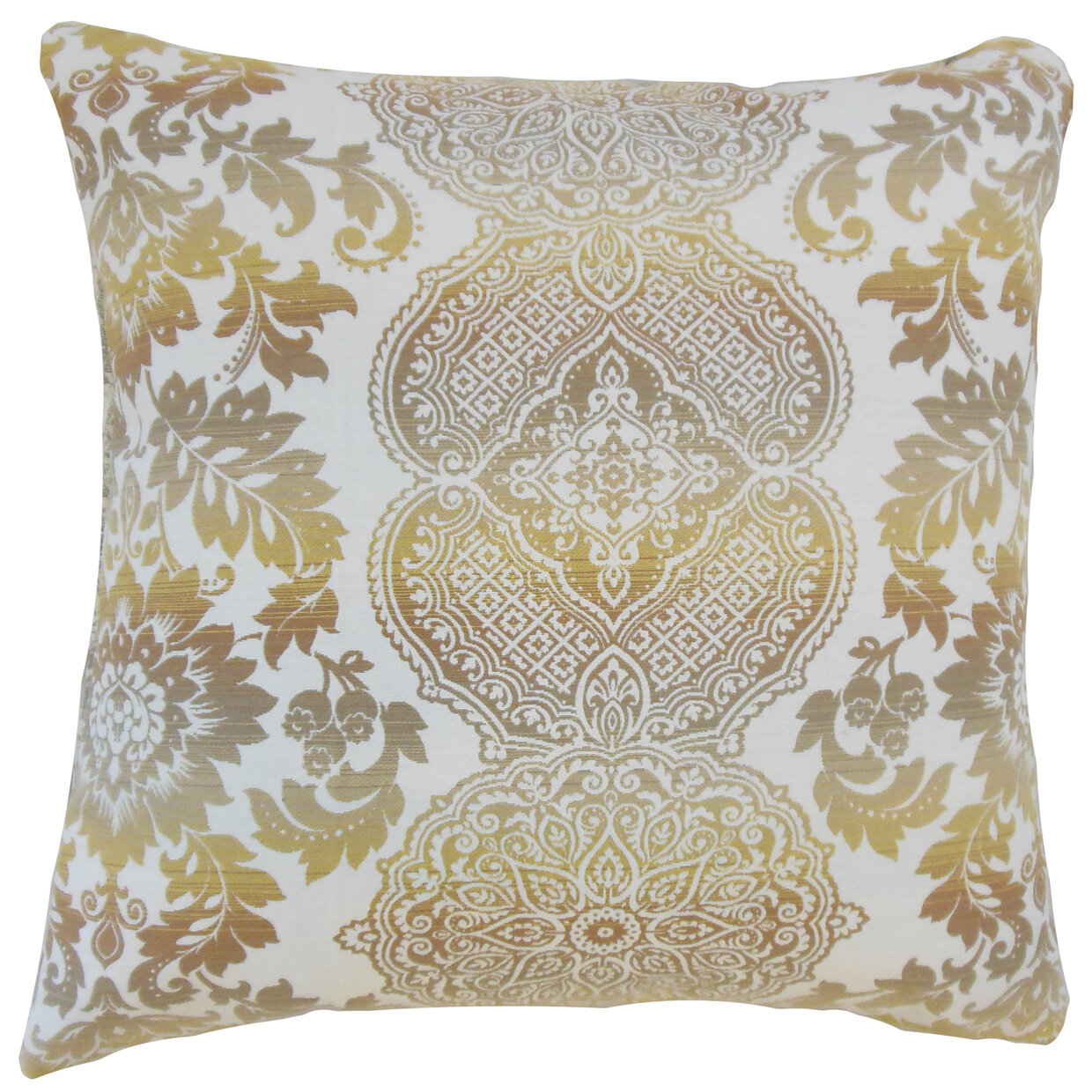 The Pillow Collection Orma Damask Cotton Blend Reversible Throw Pillow ...