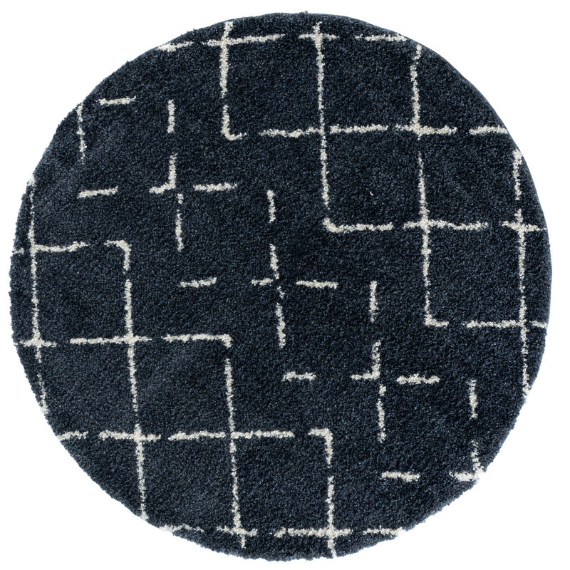 Arizona Shag Performance Abstract Indoor Rug, Round 6'7"