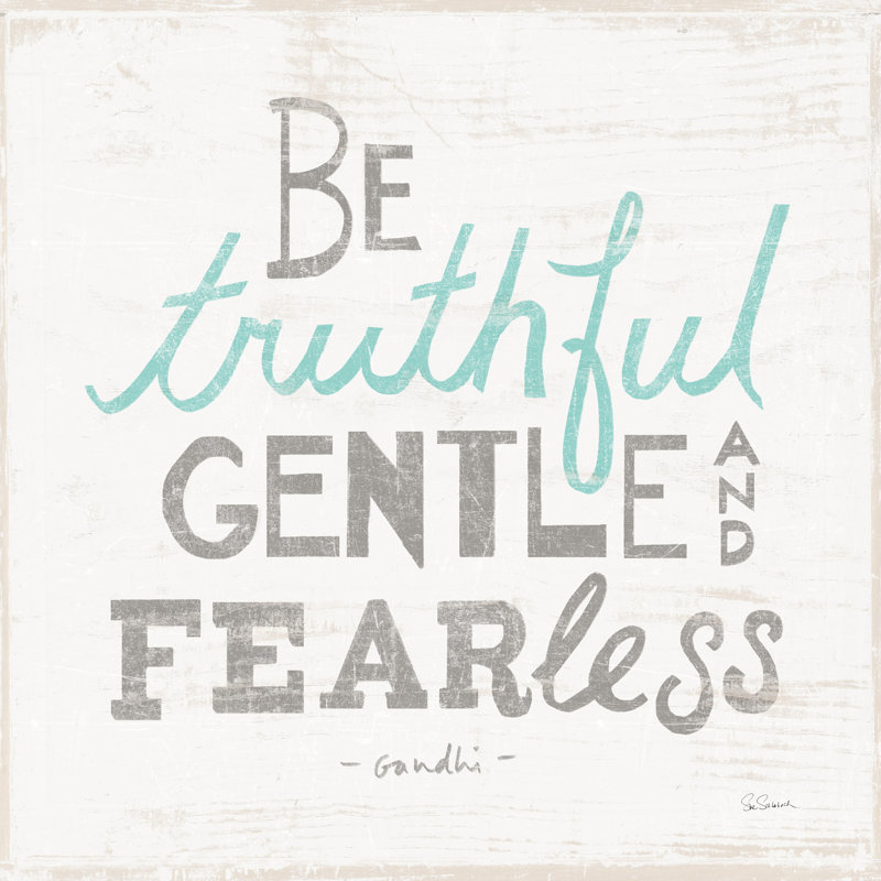 «Be Truthful Gray» par Sue Schlabach, reproduction sur toile tendue, H 20 po x l 20 po, Papier avec cadre doré, Oui