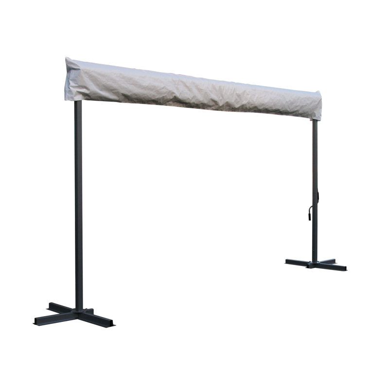 Dakota Fields 395cm W x 3.95cm D Fabric Cover Retractable Patio Awning, Grey, Yes