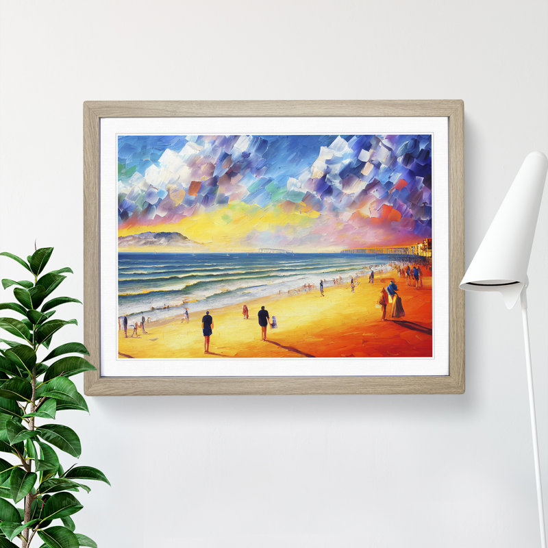 XH1022-4375X Golden Beach Vol.2 - Single Picture Frame Print, 34cm H x 46cm W x 2cm D, Oak Framed