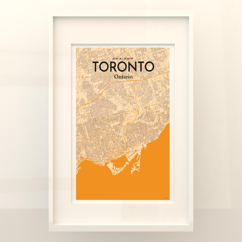 «Toronto City Map», impression rétro, H 36 po x l 24 po