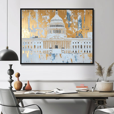 Patriotiste des États-Unis, Capitole des États-Unis à l'aquarelle - Patriotiste des États-Unis, art mural