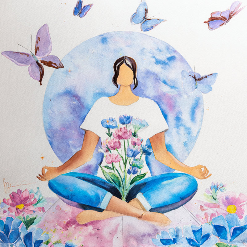 «Lotus Mind», art mural sur toile tendue, 20 po L x 20 po H x 1,5 po P