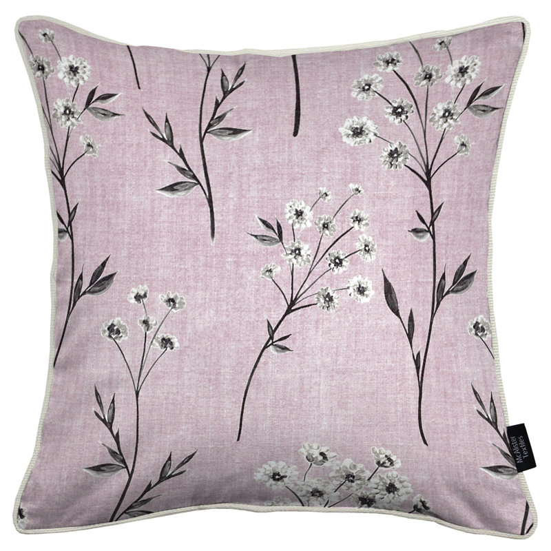 Fritts Indoor / Outdoor Floral Square Cushion, Blush Pink, 43cm x 43cm