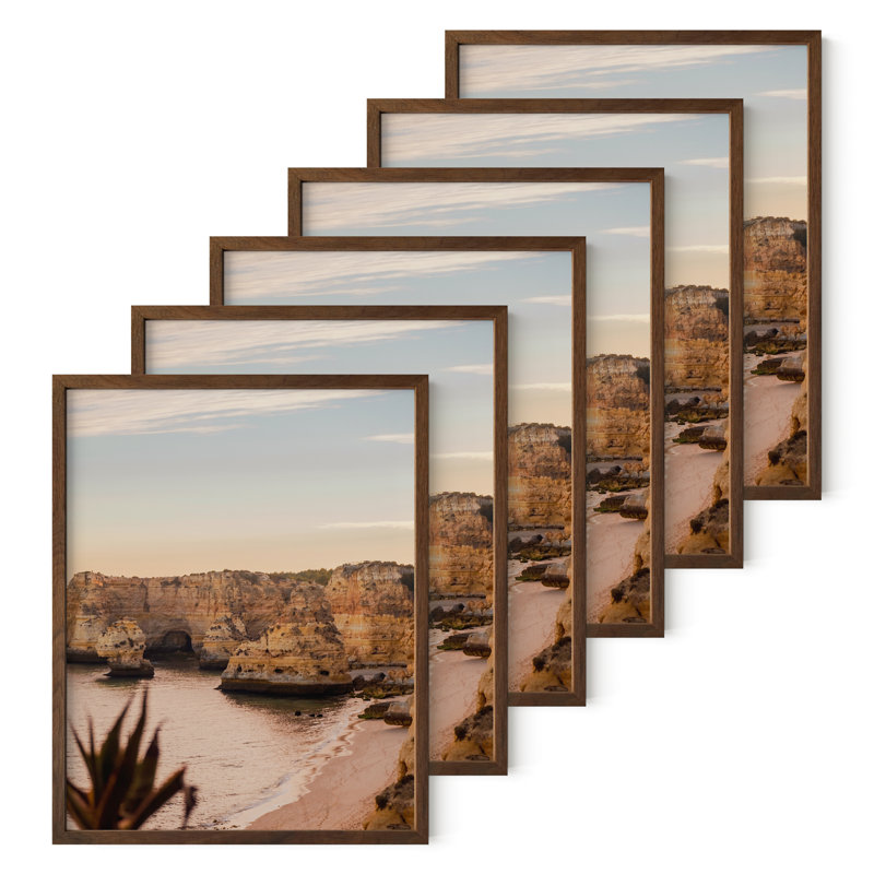  Cadre photo en bois - ensemble de 6, Noyer, 11 po x 14 po