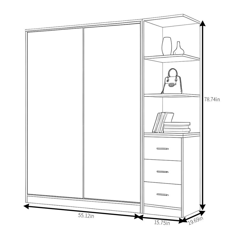 Roslyn, H 78,74 po x l 70,87 po x P 19,69 po