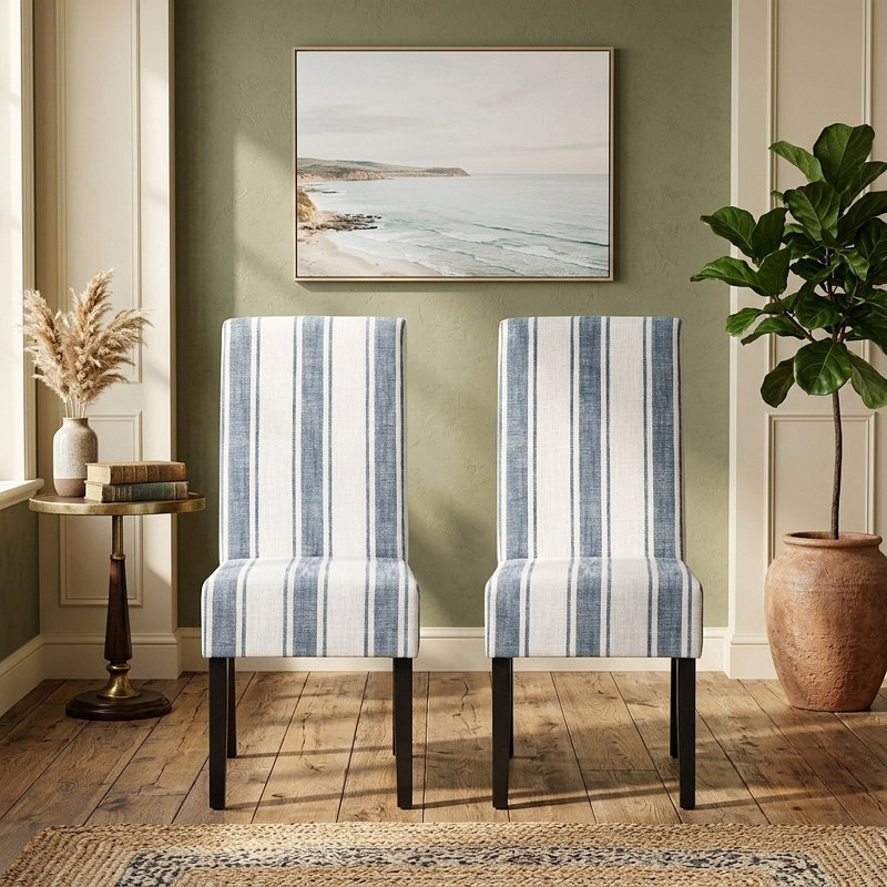 Chaise de salle à manger, Rayures bleues