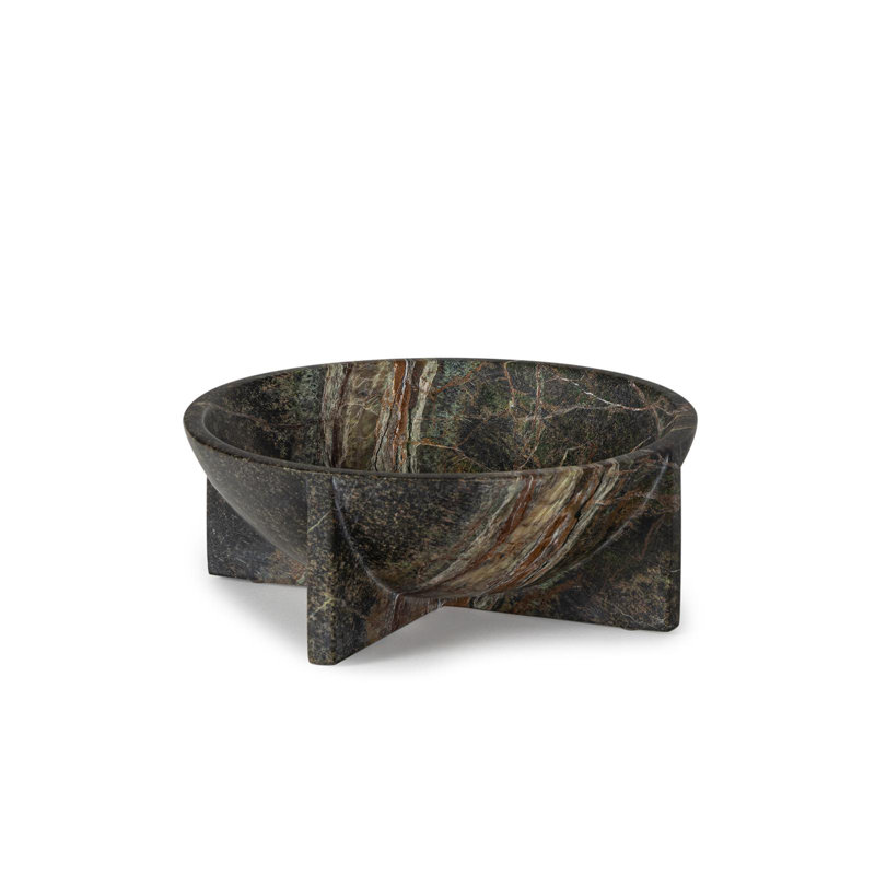 Tribune Marble Bowl Large (Green), 3" H x 8" W x 8" D