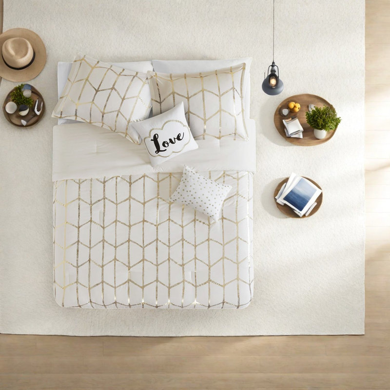 Superbes ensembles de literie à imprimé métallique, polyester ultra doux pour les maisons modernes