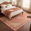 Tapis Aspen2 traditionnel persan audacieux, de couleur orange, ivoire, or, vert et gris, lavable à la machine, antidérapant, à poils courts, pour l'intérieur et l'extérieur, adapté aux animaux domestiques, idéal pour le salon, la chambre, la salle à manger, l'entrée, le couloir ou le bureau.-962739512
