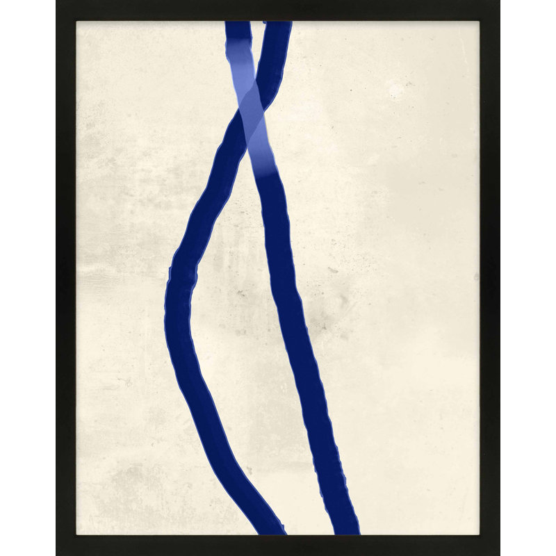 Blue Rope 2 Painting by Jacques Pilon, 20" H x 16" W x 1.25" D, Black Framed