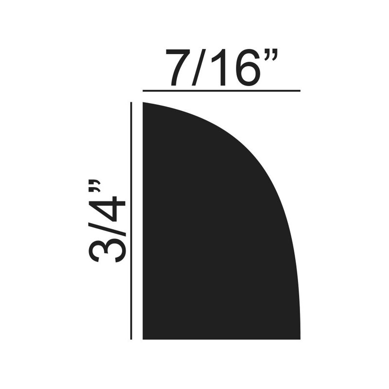 3/4 In. X 7/16 In. X 96 In. Polystyrene Shoe Base Moulding Pro Pack (62 Feet, 8 Pack)