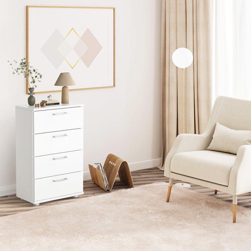 Efthimios 50.2 cm W Chest of 4 Drawers, White