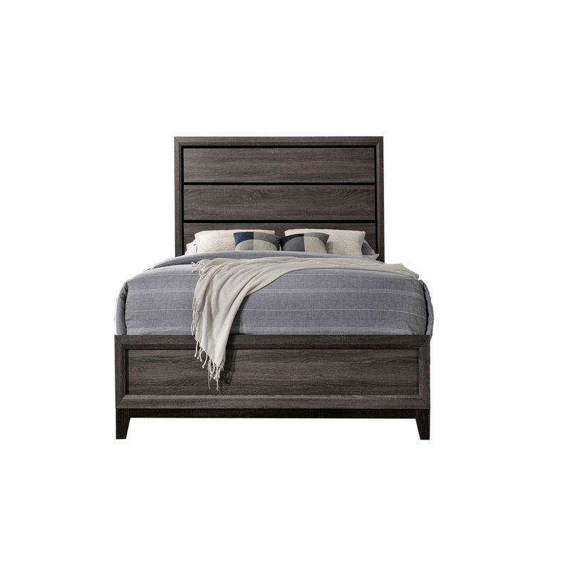 Lit contemporain en bois, King