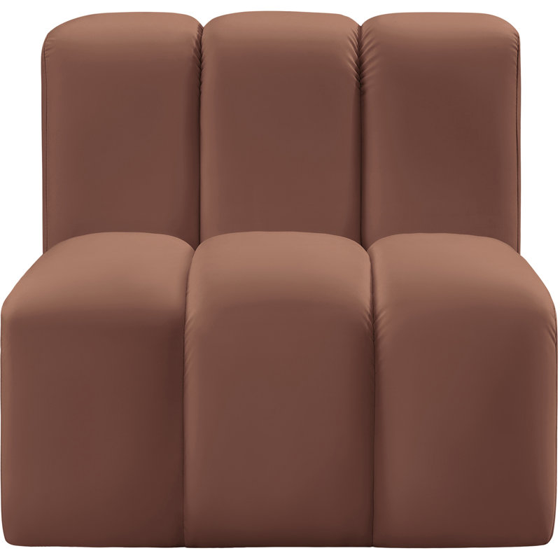 Chaise d'appoint en cuir végétalien Hurbert, Cuir cognac végétalien