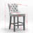 Contemporary Velvet Upholstered Barstools With Button Tufted Decoration And Wooden Legs, And Chrome Nailhead Trim, Leisure Style Bar Chairs,Bar Stools, Set Of 2 (Beige),SW2002BG(Dining Set)