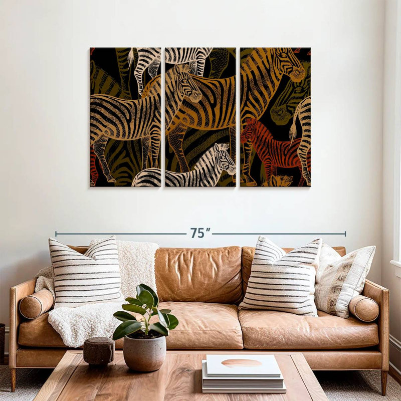 Brampt African Zebras Pattern, 36" H x 57" W