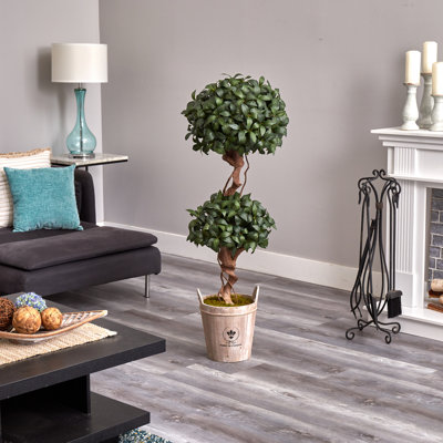 54'' Faux Foliage Tree in Wood Planter