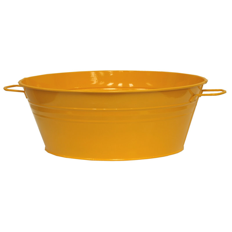 Baignoire galvanisée pour chien, Jaune