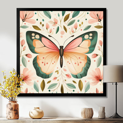 Papillon minimal en vol II - art mural papillon