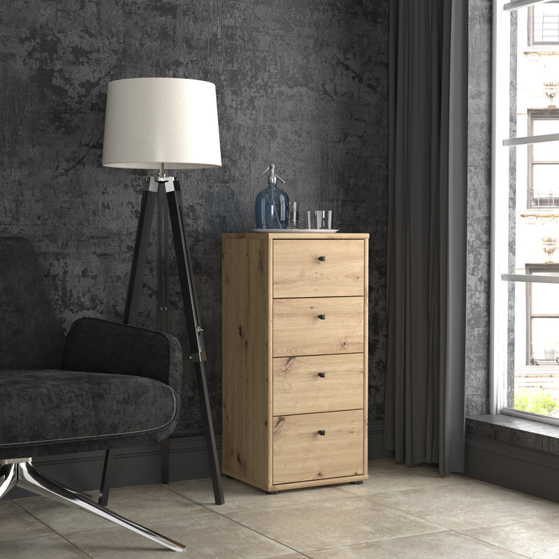 Amandla 38.6cm W 4 - Drawer Chest of Drawers, Artisan Oak