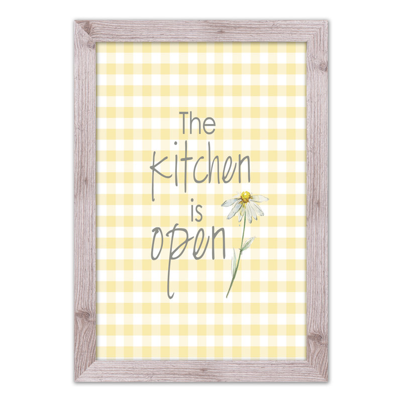 «Kitchen Is Open», reproduction encadrée, H 30 po x l 20 po x P 0,75 po