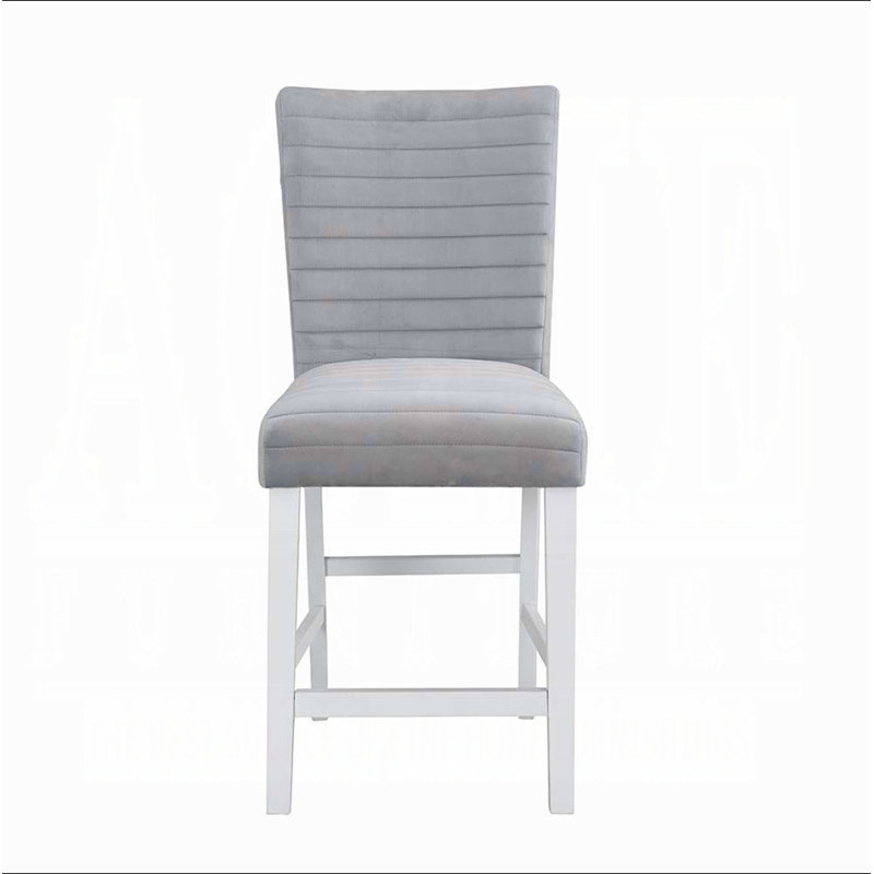 Grey and White Upholstered Counter Height Stools (Set of 2)