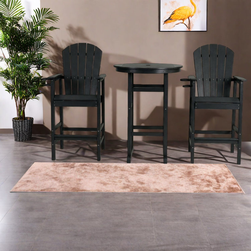 Ensembles de barre de patio en PEHD noir compact, design moderne pour l'extérieur