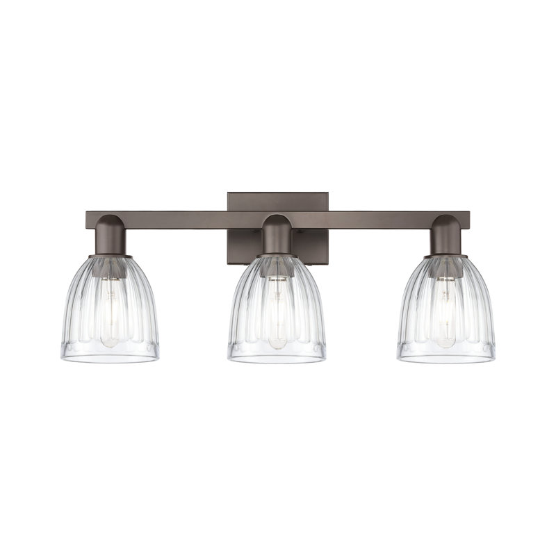Arcadia - Cozine - Éclairage pour meuble-lavabo de salle de bain 3 lumières, Bronze frotté à l'huile