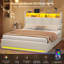 Annalysse 90x190 cm Single Bed with Lift-up Storage, Adjustable LED lights, Charging station, Open shelving-1564490848-1564490855